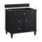 James Martin Vanities 36'' Single Vanity, Black Onyx w/ 3 CM Carrara White Marble Top 424-V36-BKO-3CAR - alternate 3